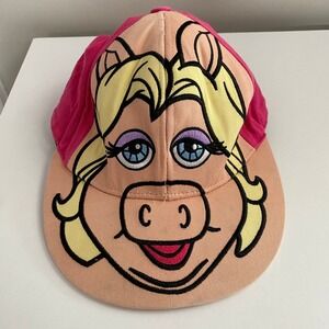The Muppets Miss Piggy Baseball Cap Women L/XL Pink Excellent Embroidered Hat